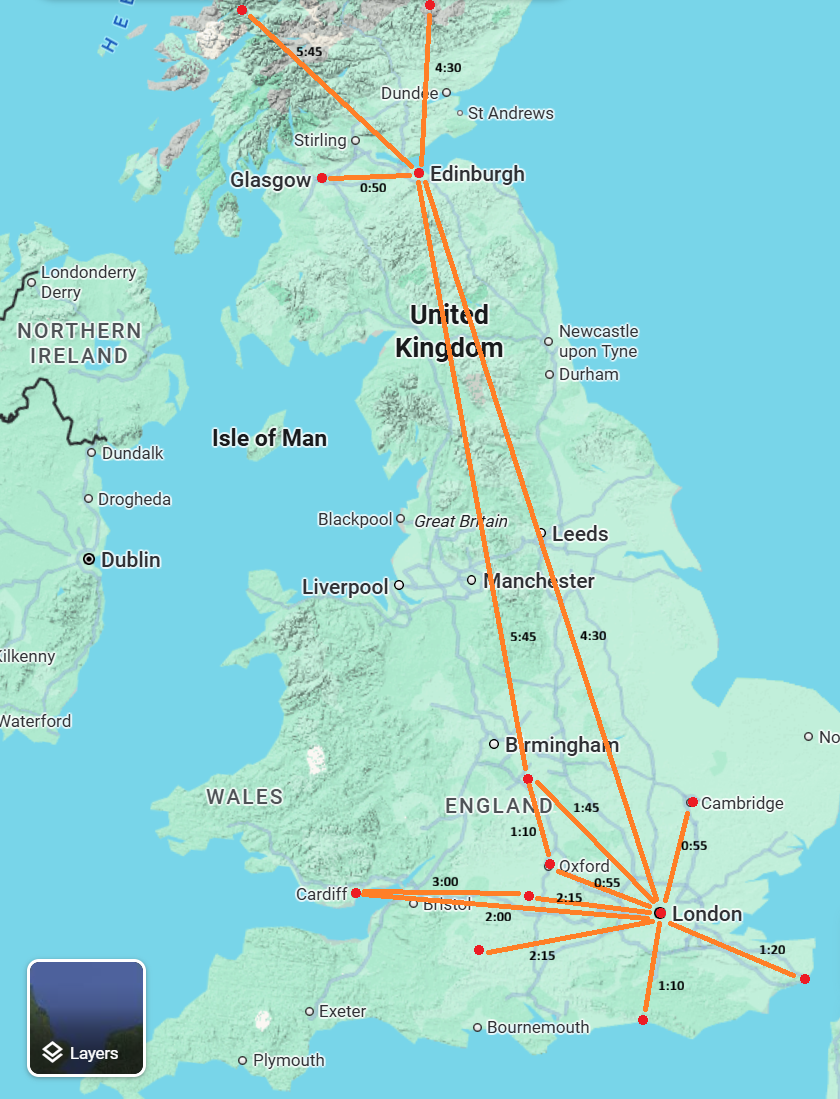 time flies uk time to poi